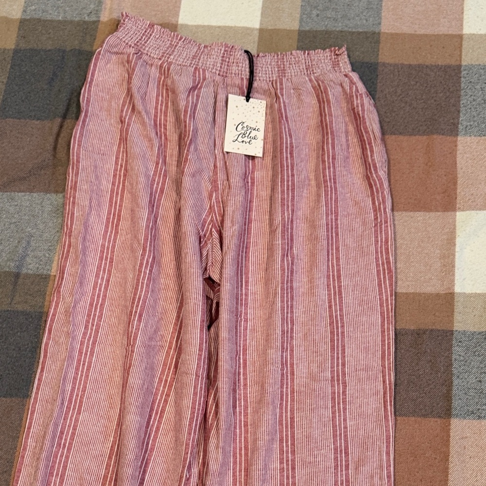 Striped Pink Wide Leg Pants - Picture 10 of 11